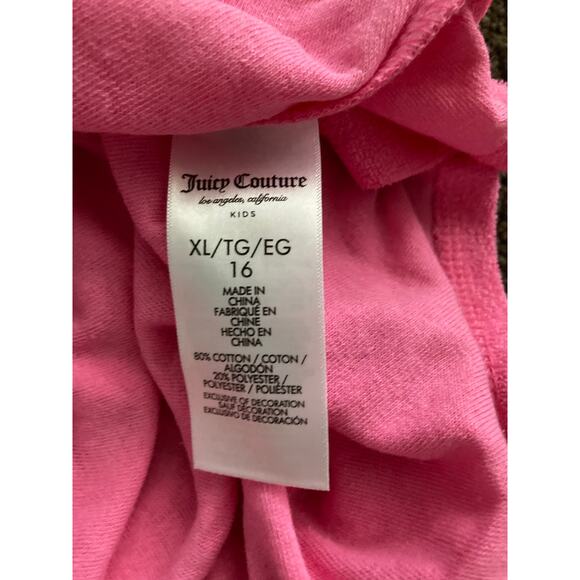 NWT Kids Juicy Couture Pink Terry Cloth Dress Sz XL - Picture 7 of 9